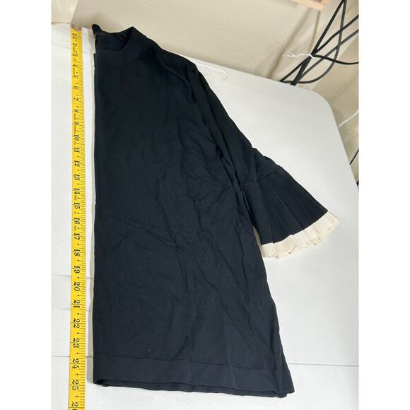 COS Top Womens EU Large Black Knit Pleated Bell Sleeves Minimalist Office Preppy - Picture 10 of 10